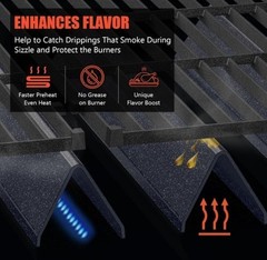 Grill Parts for Weber Spirit 300 & Spirit II 300 Series, 15.3″ Flavorizer Bars..