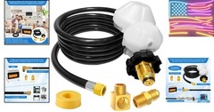 12 Foot Propane Hose 2-Stage Regulator POL Fitting
