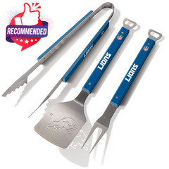 Nfl Detroit Lions Spirit Series 3-piece Bbq Set, Stainless Steel, 22″ X 9″ & Nfl