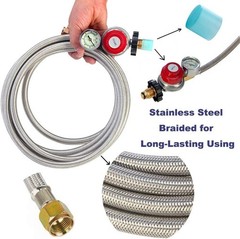 10FT High Pressure Propane Regulator – Durable Hose with Safety Gauge Included