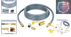 1/2″ ID Natural Gas Conversion Hose Kit 12FT with Quick Connect/Disconnect Fi…