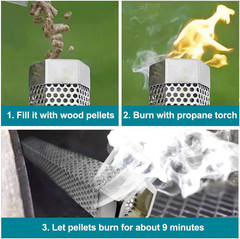 2Pcs Smoker Tube 12In Pellet Smoker Tube Stainless Steel Smoke Tube for Hot or C