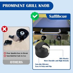 Grill Knobs Replacement, Black, 2-Pack, Metal, For Blackstone 17/22/28/36 inch
