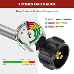Versatile LP Propane Regulator Kit with 18″ Braided Hoses – Perfect for Travel