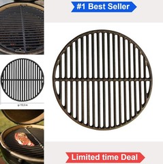 15.5 Inch Cast Iron Grill Grate Round Searing Grid for Medium Kamado Charcoal