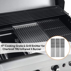 Cooking Grate & Grill Emitter 17″ for Charbroil TRU Infrared 3 Burner Grill – 3