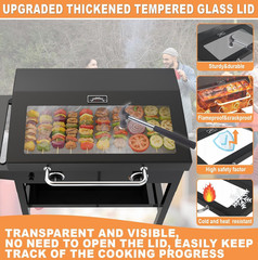 Blackstone 28 Omnivore Griddle Hinged Lid Hood 5857 Tempered Glass Upgrade Hard