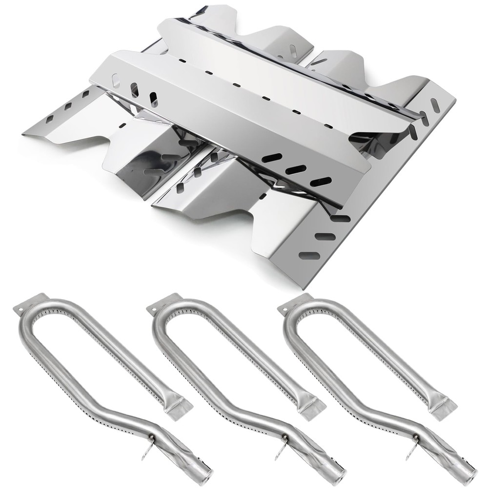 Hiorucet Grill Parts for Members Mark Burner×3 + Heat Plate×3, Black