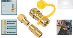 3/8 Inch Natural Gas Quick Connect Fittings Set Solid Brass NPT Propane Hose Kit