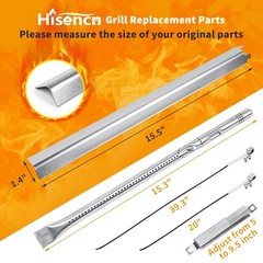 Grill Replacement Parts – Heat Plate, Burner, Igniter for 4 & 5 Burner Grills