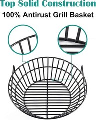 Charcoal Ash Basket for Kamado Classic, Pit Boss… Heavy Duty Porcelain Steel