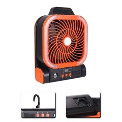 Adjustable Solar Fan with 4 Speeds Timer LED Ambient Light USB C Rechargeable