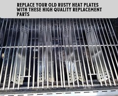 Adjustable Grease Tray (24″-27″) & 4-Pack Heat Plate 14 9/16, Nexgrill 4 Burner