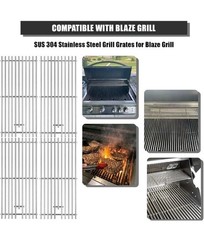 RJC008P Stainless Steel Grill Grates Replacement for RCS 32″ Blaze LTE & Summers