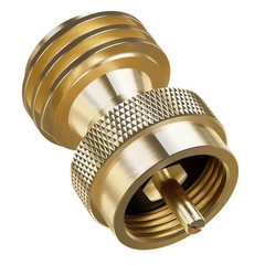 NUPICK Propane Tank Adapter, 1 Lb to 20 Converter, Hook Up POL, Golden