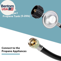 2 Feet Propane Regulator and Hose, Replacement Grill Part for Weber Spirit/Genes