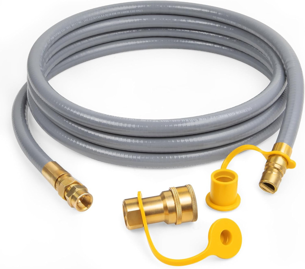 3/8-Inch Natural Gas Hose with Quick Connect Fittings, Propane to Natura