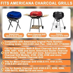 Grill Parts for Aussie Charcoal Grill Parts Americana 1PC Set-Grate+ Ash Pan