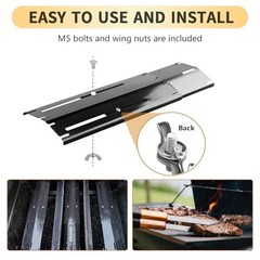 Universal Grill Heat Plates, Adjustable Heat Shield Tent, Burner Covers, 4-Pack