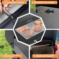 Upgrade Hinged Lid for Blackstone 36″ Omnivore Griddle Hood, 5856 Visualized Gla