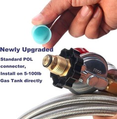 12FT High Pressure Propane Regulator with Hose, Adjustable 0-30 PSI Regulator…