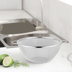 304 Stainless Steel Drainage Basket with Comfortable Side Handles for Food