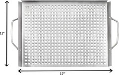 Enhance Your BBQ Experience with the Heavy Duty 11”x17” Stainless Grill Topper