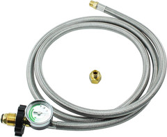 6FT Upgraded Braided Universal POL 1/4 Inch NPT & Inverted Male Flare Propane Ta