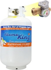 Flame King YSN330 30lb Steel Propane Tank Gauge OPD Valve Powder Coated Empty