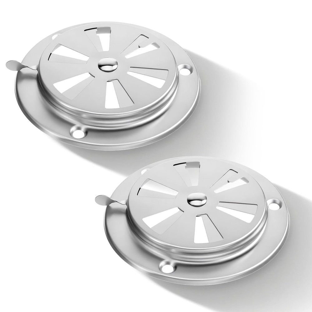Zelphvt 2 Pcs BBQ Smoker Air Vent Set Closable Vent for Adjusting Airflow Sta…