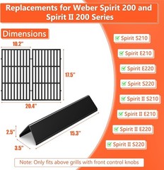 7635 7637 Grill Replacements for Weber Spirit E-210, Spirit 200