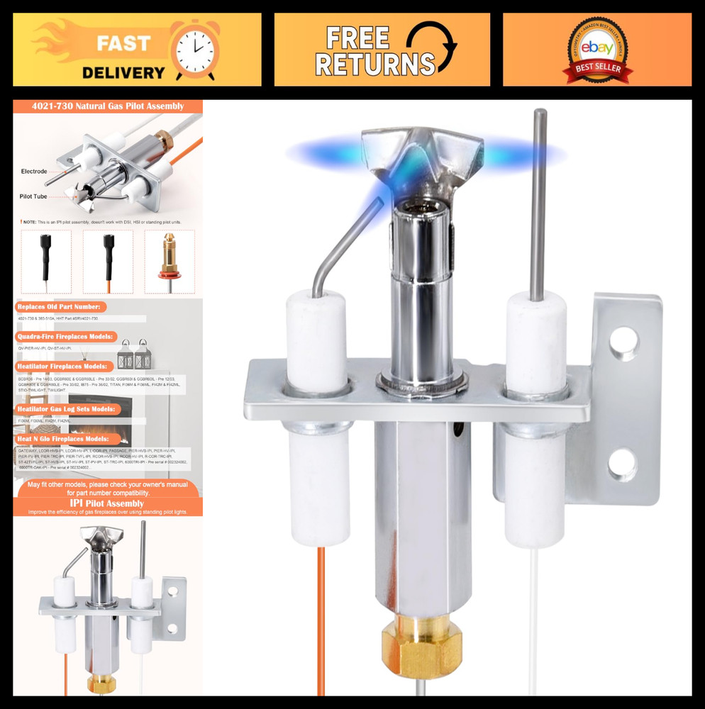 Natural Gas Pilot Assembly 385-510A for Heat-N-Glo, Quadra-Fire, Heatilator Fire
