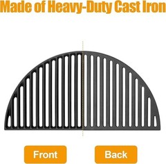 18″ Half Moon Cast Iron Cooking Grates for Kamado Joe KJ-23RHC Classic II KJ2…