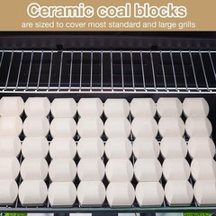 100 Pcs Ceramic Briquettes for Gas Grill, Ceramic Briquettes Grill Bricks for…