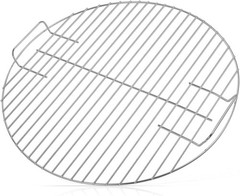 17″ Round Grill Grate Replacement Plated Steel Cooking Grid w/ Handle Heavy-Duty