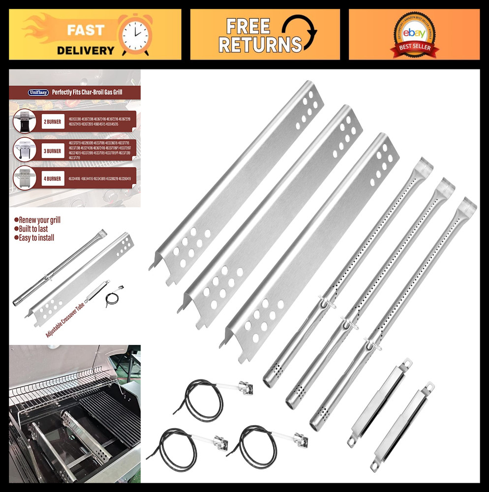 Grill Replacement Parts for 3 Burner Infrared Grills – Heat Plates & Carryover T