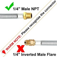 RV Camper LP Gas Propane Regulator Hose With Gauge Connector 1/4″ NPT For 5-40Lb