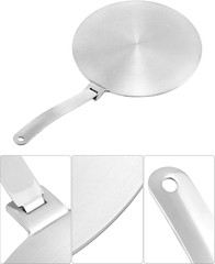 9.45” Stainless Steel Induction Diffuser Plate Even Heat with Detachable Handle.