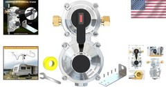 RV Propane 2-Stage Auto Changeover LP Propane Gas Regulator with Valve Support F