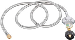 Gassaf 6FT Propane Regulator Hose with Gauge, Grill Regulator Hose QCC1 Connecti