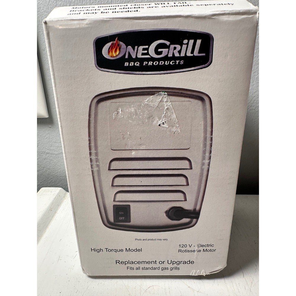 OneGrill High Torque Electric Rotisserie Motor Replacement Stainless Steel 120V