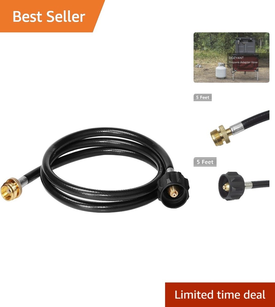 Cost-Effective 5FT Propane Hose – Universal Converter for Outdoor Cooking