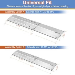 Universal Adjustable Heat Plate, Heat Tents Heat Shields for Gas Grill, 3 Pack