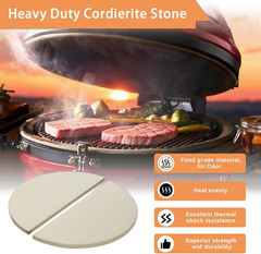 15 Inch Half-Moon Ceramic Heat Deflector Plates for Kamado Joe Classic I, II, II