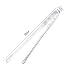 2 Piece Stainless Steel BBQ Tongs Set 24 cm 28 cm for Steak Grilling Serving