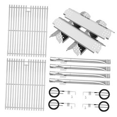 Stainless Cooking Grate,Heat Shield and Burner Kit for Nexgrill 4-Burner kit SS