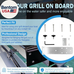 58182 Replacement for Any Kuma BBQ Grill Inboard/Outboard Marine Rail Mount Gril