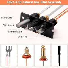 Natural Gas Pilot Assembly Kit for Fireplaces – Thermocouple, Thermopile & Tubin
