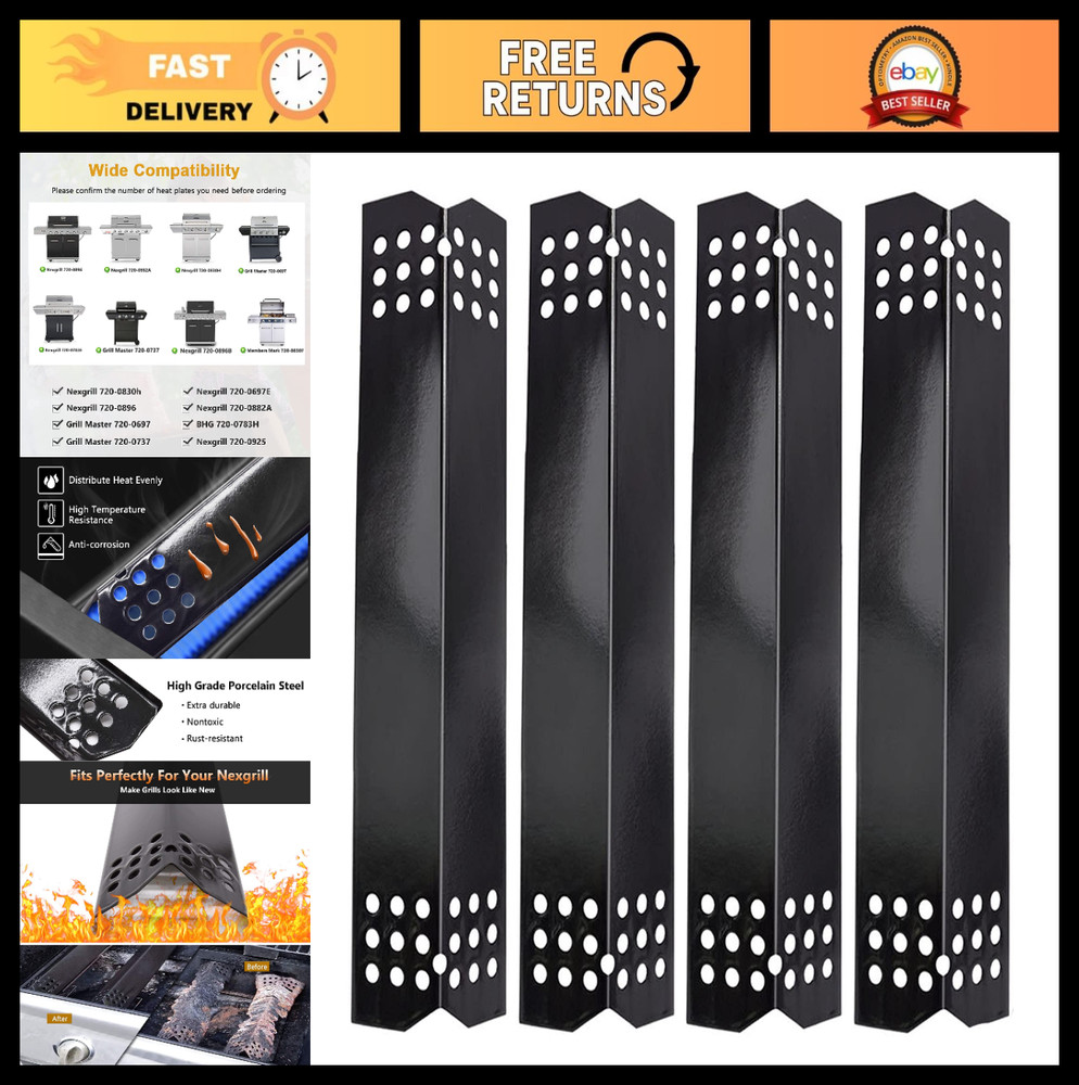 Grill Heat Tent Plate Flame Tamer for Nexgrill & Grill Master – Porcelain Steel