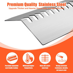 Stainless Steel 4Pcs 16631 Flame Tamer Flavor Bar and 3Pcs 16520 Heat Plate Shie